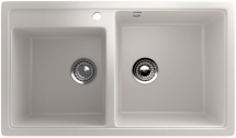 Двухсекционная мойка с отверстием под смеситель ULGRAN U-200 белый — 