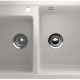 Двухсекционная мойка с отверстием под смеситель ULGRAN U-200 белый  (U-200-331)
