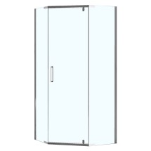Душевое ограждение Loranto NEO 100x100x190 прозрачное закаленное стекло 8 мм, Easy clean, профиль серебро, без поддона (CS-22108-100) — 