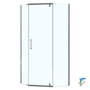 Душевое ограждение Loranto NEO 100x100x190 прозрачное закаленное стекло 8 мм, Easy clean, профиль серебро, без поддона (CS-22108-100)  (CS-22108-100)