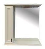 Зеркало Misty Лувр 75 со шкафчиком, левое, слоновая кость — 