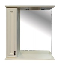 Зеркало Misty Лувр 75 со шкафчиком, левое, слоновая кость — 