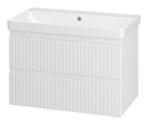 Тумба для комплекта Brevita Victory 80 подвесная белая 2 ящика — 