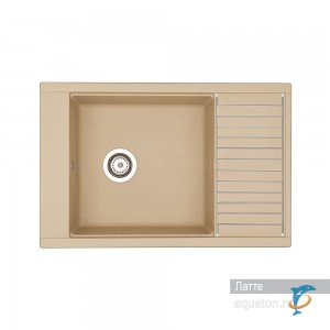 Мойка для кухни из литого мрамора Aquaton Делия 78 прямоугольная с крылом латте 1A715132DE260  (1A715132DE260)