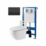 Инсталляция Point Элемент PN45120 + Клавиша Виктория черн/хром PN44061BC +Унитаз Сатурн PN41901 — 