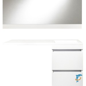 Мебель для ванной El Fante напольная Даллас 115 Люкс белая PLUS правая  (СС-00000515 + СС-00000519 + СС-00000523)