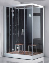 Пародушевая кабина EAGO OSLO прямоугольная 150x90x226 см, левая, черная — 