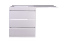 Тумба для комплекта El Fante Даллас 140 Люкс PLUS напольная белая 3 ящика — Тумба для комплекта El Fante напольная Даллас 140 Люкс Люкс PLUS напольная белая 3 ящика