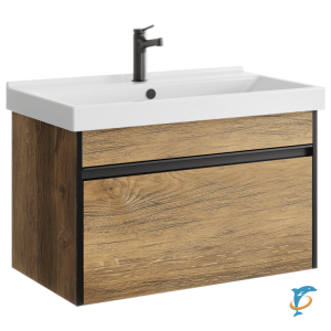 Тумба с раковиной Aqwella Urban 80 подвесная дуб балтийский  (URB0108DB+aqwella_FST80SLWB01)
