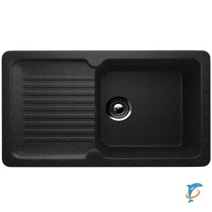 Односекционная реверсивная мойка ULGRAN U-506 черный  (U-506-308)