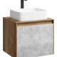 Тумба с раковиной Aqwella 5 Stars Mobi 60 подвесная, дуб балтийский,бетон светлый (раковина Джой)  (MOB0106DB+MOB0706BS+641945)