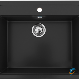 Односекционная мойка с отверстием под смеситель ULGRAN U-104 ультра-черный  (U-104-344)
