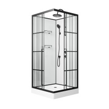 Душевая кабина Niagara Standart ST100/15QR/KL/BKT (100х100х225) низкий поддон(15см),черный,стекло прозрачное &mdash; 