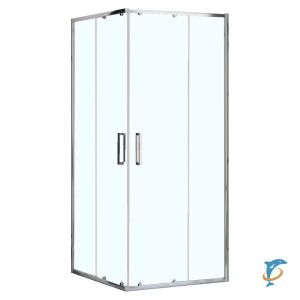 Душевое ограждение Loranto NEO 100x100x190 прозрачное закаленное стекло 5 мм, профиль серебро, без поддона (CS-21809-100) (CS-21809-100)