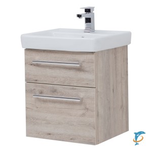 Тумба с раковиной Dreja Q MAX 55 подвесная, дуб кантри (77.0002D+195476)