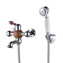 Смеситель для ванны Хром/Дерево Kaiser Wood-Stone 61022 — 