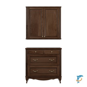 Комплект ValenHouse Лиора 90 кальяри комод и шкаф, фурнитура бронза  (Л90_ККШКБ)