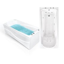 Акриловая ванна Bach Виктория 180х80 Система 4А — отдельно стоящая, акрил, форма: прямоугольник, со сливом переливом и фронтальной панелью,Система 4А: двигатель 900Вт,г/м 6 форсунок,с/м 4 форсунки, аэромассаж 10 форсуно