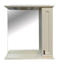 Зеркало Misty Лувр 75 со шкафчиком, правое, слоновая кость — 