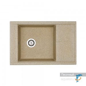 Мойка для кухни из литого мрамора Aquaton Делия 78 прямоугольная с крылом песочная 1A715132DE220  (1A715132DE220)
