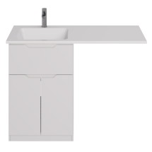 Тумба с раковиной напольная Dreja VEGA 60 см, белый глянец левая — 