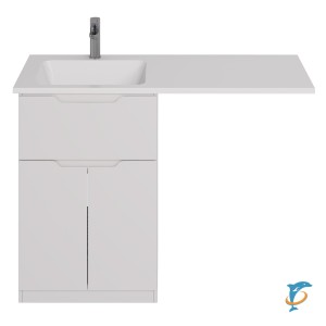 Тумба с раковиной напольная Dreja VEGA 60 см, белый глянец левая (99.0450+100120L)