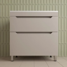 Тумба с раковиной напольная Style Line Остин 80, крем эмаль PLUS — Тумба с раковиной Олеандр-2 80L Люкс Карпатская ель левая
