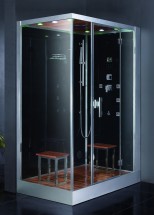 Пародушевая кабина EAGO OSLO прямоугольная 90x150x226 см, правая, черная — 