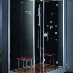 Пародушевая кабина EAGO OSLO прямоугольная 90x150x226 см, правая, черная  (DZ961F8 R)