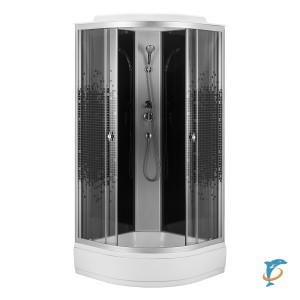 Душевая кабина Loranto 1000x1000x2150 поддон 25 см, 4 мм прозрачное стекло с рисунком "мозайка" (CS-1000-25ТМ/М)  (CS-1000-25ТМ/М)