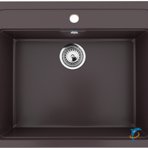 Односекционная мойка с отверстием под смеситель ULGRAN U-104 шоколад  (U-104-345)
