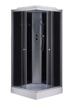 Душевая кабина Loranto CS-6491F 1000х1000х2150 серая, прозрачное стекло 4мм, поддон 13см, профиль сатин (CS-6411G,100*100*215) &mdash; 