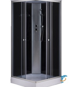 Душевая кабина Loranto CS-6491F 1000х1000х2150 серая, прозрачное стекло 4мм, поддон 13см, профиль сатин (CS-6411G,100*100*215) (CS-6411G,100*100*215)