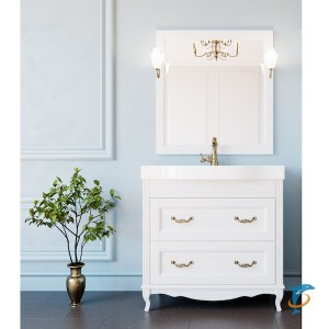 Комплект мебели ValenHouse Лиора 90 без пенала, белый, фурнитура бронза  (LK90_ББ)