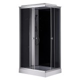 Душевая кабина Loranto 1000х800х2150 левосторонняя, черное заднее стекло, поддон 13см, матовое стекло 4мм, профиль сатин (CS-5180-13L G) &mdash; 