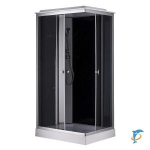 Душевая кабина Loranto 1000х800х2150 левосторонняя, черное заднее стекло, поддон 13см, матовое стекло 4мм, профиль сатин (CS-5180-13L G)  (CS-5180-13L G)