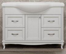 Тумба для комплекта ValenHouse Эллина 120/2 белая, фурнитура хром — 