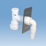 Сифон S-образный для стиральных машин 1 1/4-40 McAlpine OBT32-WM — Сифон S-образный для организации слива быт. техники с металлической декоративной накладкой; вертикальный выход на 32мм