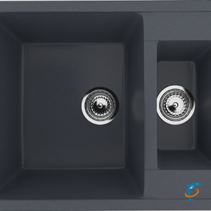 Двухсекционная реверсивная мойка ULGRAN U-106 антрацит (U-106-343)