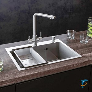 Мойка кухонная ULGRAN Steel 600x450 брашированная сталь (US 600-001)