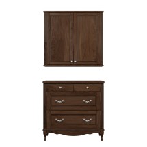 Комплект ValenHouse Лиора 90 кальяри комод и шкаф, фурнитура хром — 