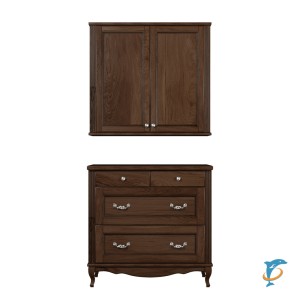 Комплект ValenHouse Лиора 90 кальяри комод и шкаф, фурнитура хром (Л90_ККШКХ)