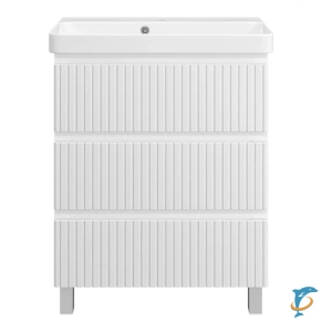 Тумба с раковиной Brevita Victory 70 (белая)  (VIC-07070-0103Я+Misty_11070-KL)