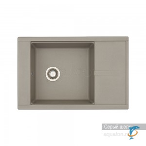 Мойка для кухни из литого мрамора Aquaton Делия 78 прямоугольная с крылом серый шелк 1A715132DE250  (1A715132DE250)