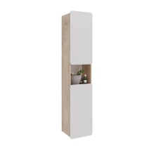 Пенал Lemark OLIVIA 35см подвесн/напольн, 2-х дв., открывание лев/прав, корпус-Дуб кантри, фасад-Бел — 