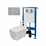 Инсталляция Point Элемент PN45120 + Клавиша Ника нерж сталь PN44081SB+Унитаз Меркурий PN41831WM — 