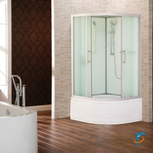 Кабина душевая ESBANO ELEGANCIA полукруглая, 110х110х210 см, с крышей, поддон белый, высокий  (ESKB110CRB)