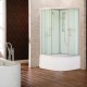 Кабина душевая ESBANO ELEGANCIA полукруглая, 110х110х210 см, с крышей, поддон белый, высокий  (ESKB110CRB)