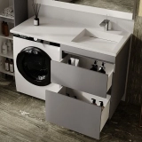 Тумба с раковиной подвесная Style Line Даллас Леон 120 R Люкс PLUS, серая — 