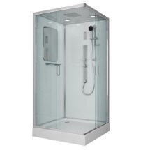 Душевая кабина NG-6001-01GQ (900х900х2100) низкий поддон (16 см) стекло прозрачное — 